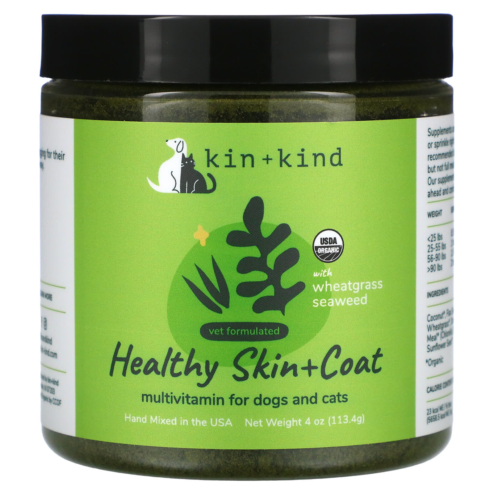 Kin+Kind, Healthy Skin + Coat, For Dogs and Cats, 4 oz (113.4 g)