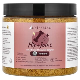 Kin+Kind, Healthy Hip + Joint, Kraftergänzungsmittel für Hunde und Katzen, mit Kokosnuss-Kurkuma, 226,8 g (8 oz.)