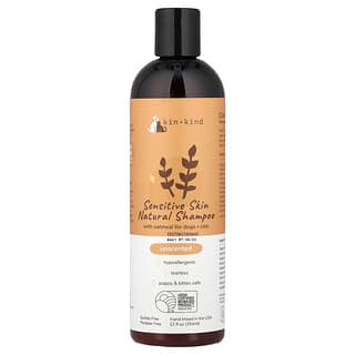 Kin+Kind, Sensitive Skin Natural Shampoo with Oatmeal, For Dogs + Cats, Unscented, 12 fl oz (354 ml)