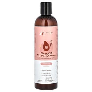 Kin+Kind, Shampoo Natural para Animais de Estimação com Coceira, Com Abacate, Para Cães e Gatos, Alecrim, 354 ml (12 fl oz)