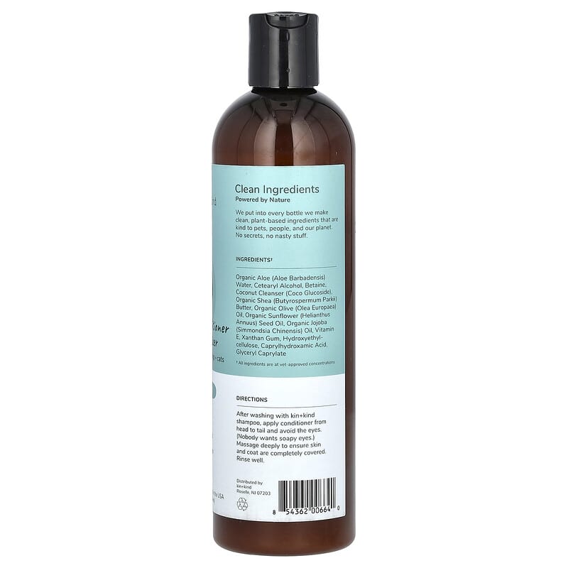 Kin+kind Conditioner Für Hunde & Katzen – Mit Sheabutter, Betain & Aloe, Feuchtigkeitsspendend, Hypoallergen