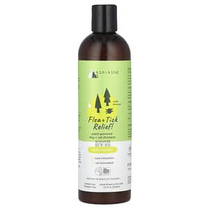 Kin+Kind, Flea + Tick Relief!, Plant-Powered Dog + Cat Shampoo, Lemongrass, 12 fl oz (354 ml)