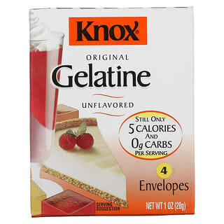 Knox, Оригинальный желатин, без добавок, 4 капсулы, 28 г (1 унция)