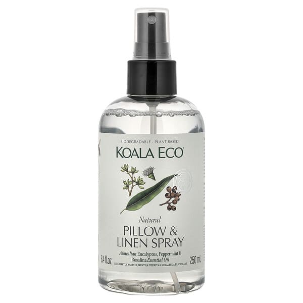 Koala Eco, 天然枕頭和亞麻噴霧，精油，澳大利亞桉樹，薄荷和天竺葵香，8.4 液量盎司（250 毫升）