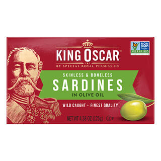 King Oscar, 去皮去骨沙丁魚，載於橄欖油中，4.38 盎司（125 克）
