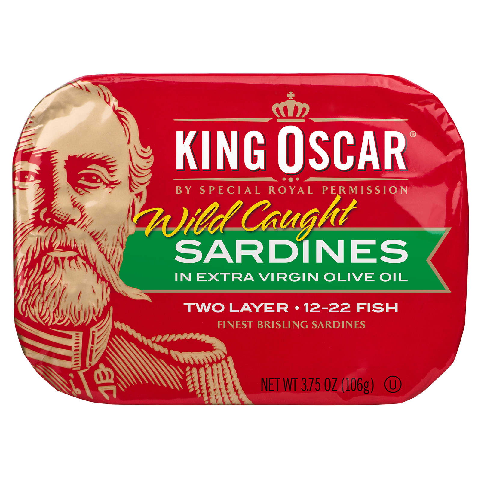 King Oscar, Wild Caught, Sardines In Extra Virgin Olive Oil, Two Layer