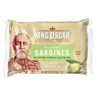 King Oscar, Sardinas capturadas en estado salvaje en aceite de oliva extra virgen, 106 g (3,75 oz)