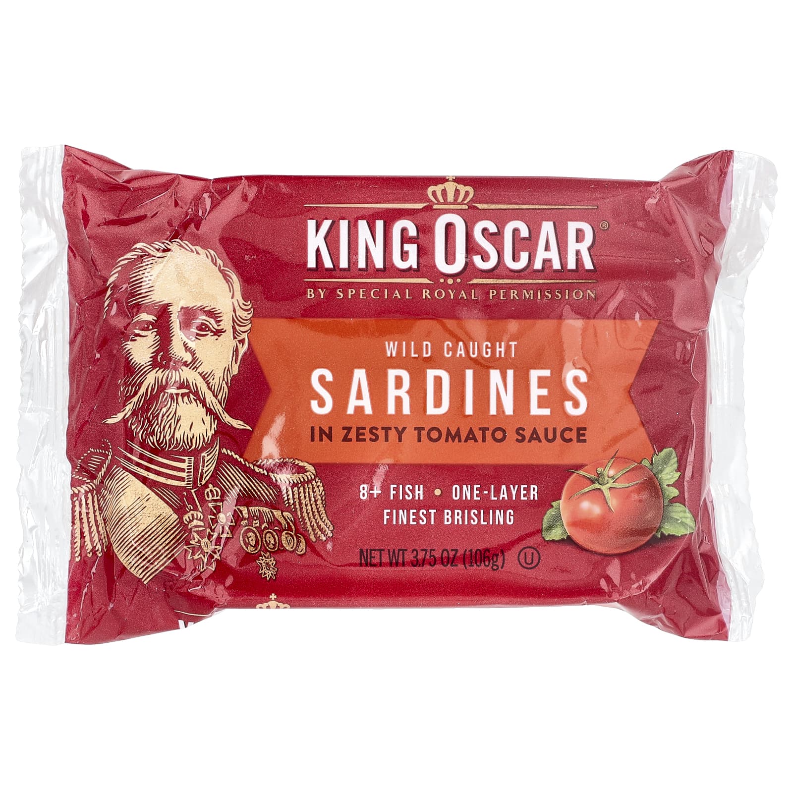 Wild Caught Sardines In Zesty Tomato Sauce, 3.75 oz (106 g)