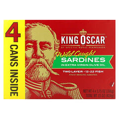 King Oscar, Wild Caught Sardines In Extra Virgin Olive Oil, 4 Cans, 3. ...