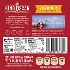 King Oscar, Wild Caught Sardines In Dijon Mustard, 3.75 oz (106 g)