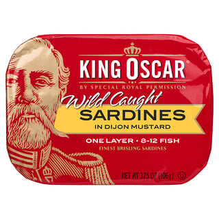 King Oscar, Selvagem, Sardinhas em Mostarda de Dijon, 3,75 oz (106 g)