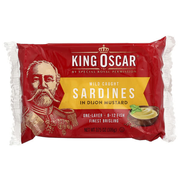 King Oscar, Wild-Caught Sardines In Dijon Mustard, One Layer, 106 g (3.75 oz)
