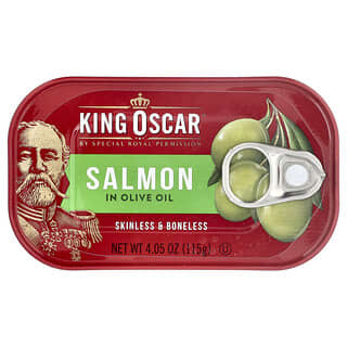 King Oscar, Skinless & Boneless Salmon in Olive Oil, 4.05 oz (115 g)