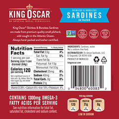 King Oscar, Skinless & Boneless Sardines in Water, 4.23 oz (120 g)