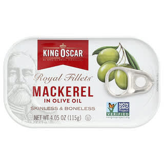 King Oscar, Royal Fillets, Caballa en aceite de oliva, 115 g (4,05 oz)