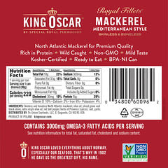 King Oscar, Filetes reales, Caballa al estilo mediterráneo, 115 g (4,05 oz)