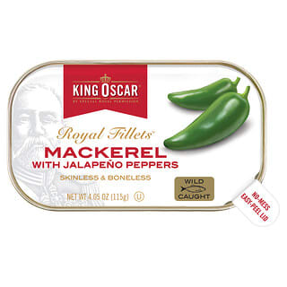 King Oscar, Royal Fillets, Mackerel With Jalapeno Peppers, 4.05 oz (115 g)
