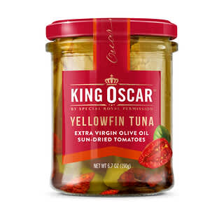 King Oscar, жовтоперий тунець, сушені помідори першого віджиму з оливковою олією, 190 г (6,7 унції)