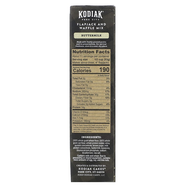 Kodiak Protein-Packed Power Cakes Dark Chocolate Flapjack and Waffle Mix,  18 oz Box - Walmart.com