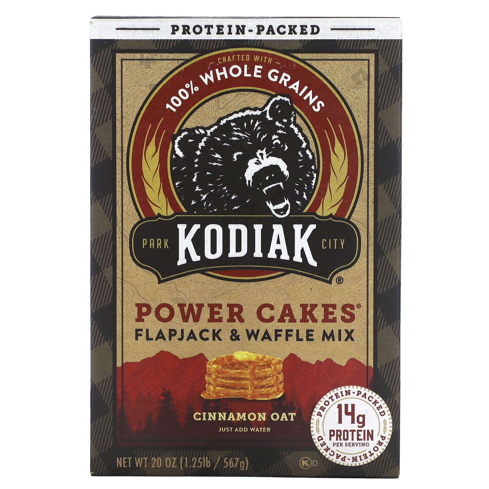 Kodiak Cakes, Power Cakes, Flapjack & Waffle Mix, Cinnamon Oat, 20 oz