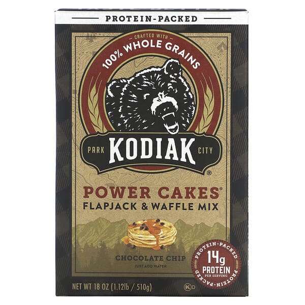 Kodiak Cakes, パワーケーキ、フラップジャック＆ワッフルミックス、チョコレートチップ、510g（18オンス）