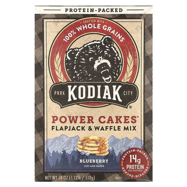 Kodiak Cakes, Power Cakes®, Flapjack- och våffelmix, blåbär, 510 g