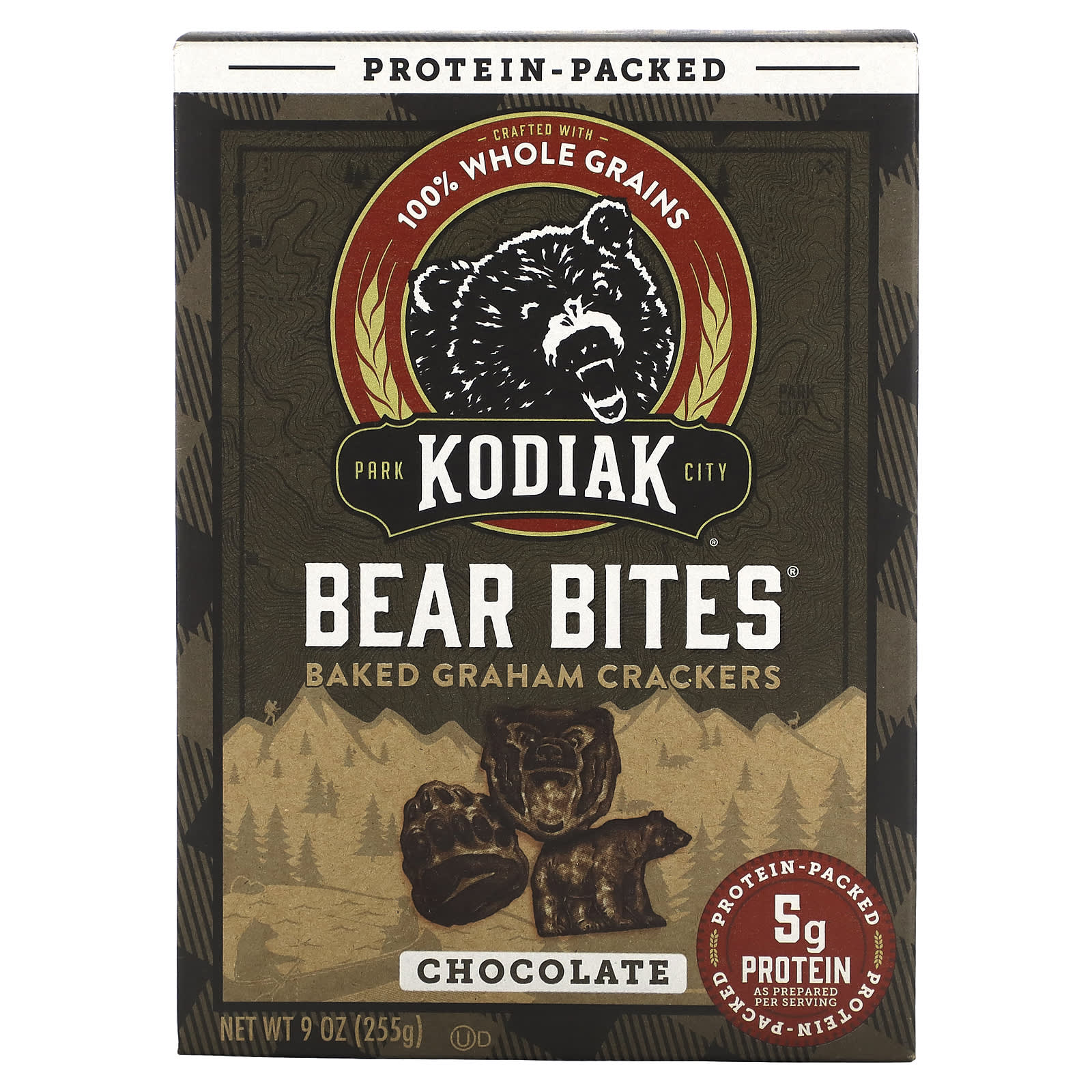 Kodiak Cakes, Bear Bites, Baked Graham Crackers, Chocolate , 9 oz (255 g)