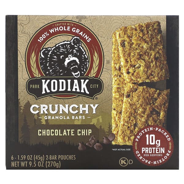 Kodiak Cakes, チューイーグラノーラバー、チョコレートチップ、6袋（2本入り）、各45g（1.59オンス）