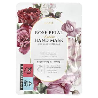 Koelf, Masque pour les mains en satin aux pétales de rose, 1 paire, 16 g