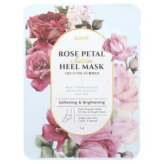 Koelf, Masque pour talons en satin aux pétales de rose, 1 paire, 6 g