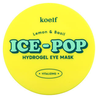 Koelf, Máscara de Olhos de Hidrogel Ice-Pop, Limão e Manjericão, 30 Pares