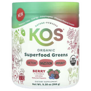 KOS, Verduras de Superalimentos Orgânicos, Fruto Silvestre, 266 g (9,38 oz)