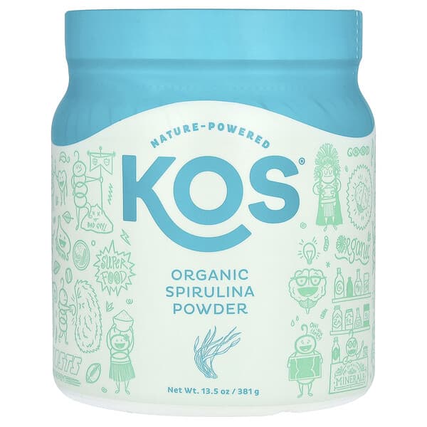 KOS, Organic Spirulina Powder, 13.5 oz (381 g)