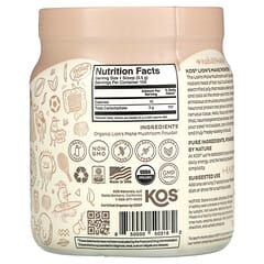KOS, Polvo de melena de león orgánica, 364 g (12,84 oz)