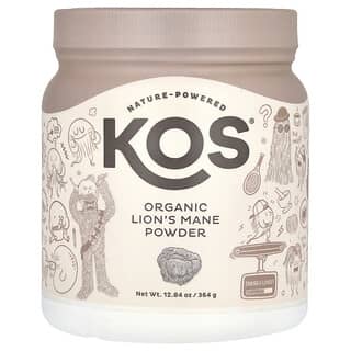 KOS, Polvo de melena de león orgánica, 364 g (12,84 oz)