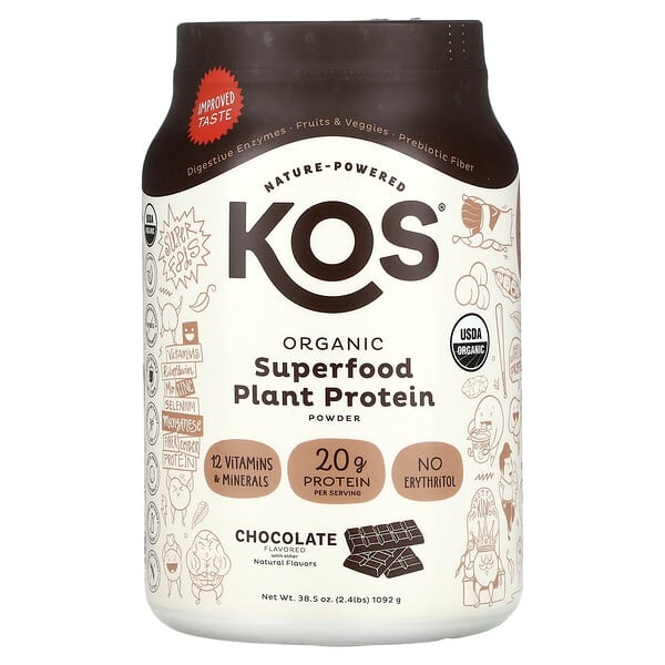 Organic Superfood Plant Protein Powder, Chocolate, 2.4 lbs (1,092 g)