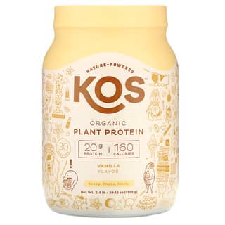KOS, Proteína Vegetal Orgânica, Baunilha, 1.110 g (2,4 lb)