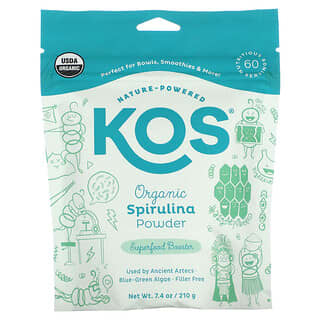 KOS, Espirulina Orgânica em Pó, 210 g (7,4 oz)