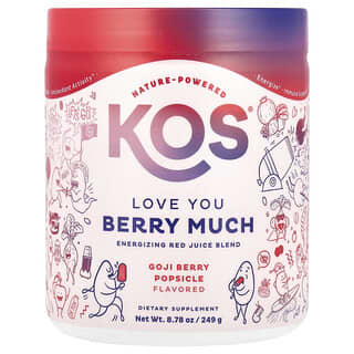 KOS, 러브 유 베리 머치, 에너자이징 레드 주스 블렌드, 구기자 열매 아이스캔디, 249g(8.78oz)