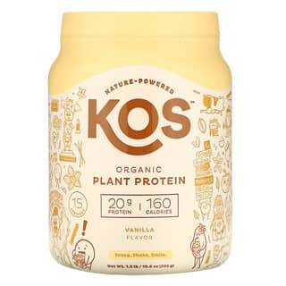 KOS, Proteína vegetal orgánica, Vainilla, 555 g (1,2 lb)