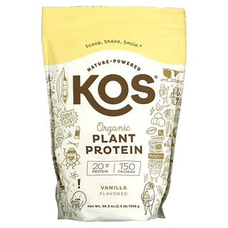 KOS, 有机植物蛋白质，香草，2.3 磅（1,036 克）