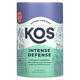 KOS, Intense Defense, жевательные мармеладки для иммунитета, малина, 30 жевательных таблеток