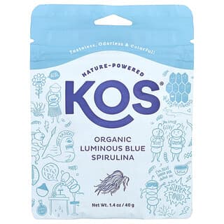 KOS, Espirulina azul luminosa orgánica, 40 g (1,4 oz)