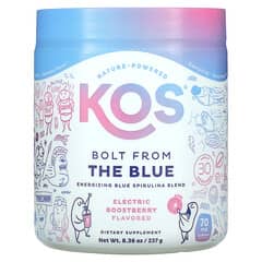 KOS, Bolt from the Blue, Mezcla energizante de espirulina azul, Potencia eléctrica con sabor a bayas, 237 g (8,36 oz)