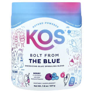 KOS, Bolt From The Blue, Energizing Blue Spirulina Blend, Berry, 7.8 oz (221 g)