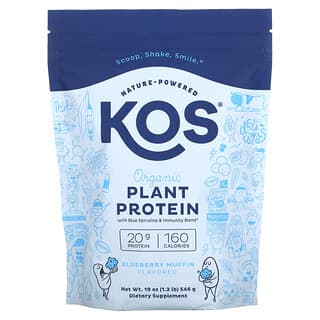 KOS, Органический растительный белок, кексы с голубикой, 546 г (1,2 фунта)