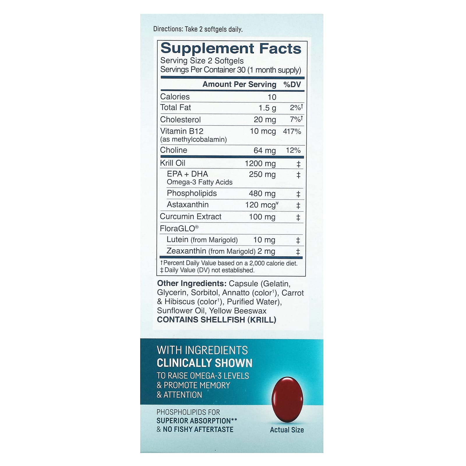 Kori, Pure Atlantic Krill Oil, Mind & Body Omega3, 60 Softgels