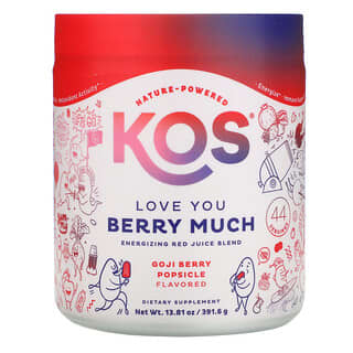 KOS, Love You Berry Much, Energizing Red Juice Blend, Goji Berry Popsicle, 13.81 oz(391.6 g)