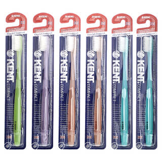 Kent, Escova de Dentes Ultra Macia, Compacta, 6 Escovas de Dentes