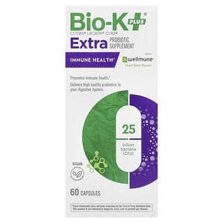 Bio-K+, Ekstra Probiyotik Takviye, Bağışıklık Sağlığı, Wellmune® İçerir, 60 Kapsül